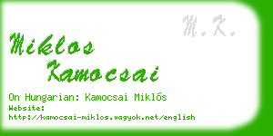 miklos kamocsai business card