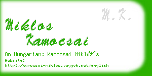 miklos kamocsai business card